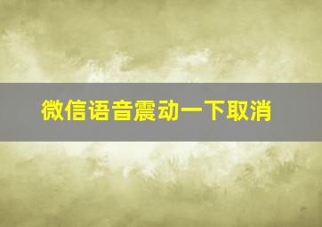 微信语音震动一下取消