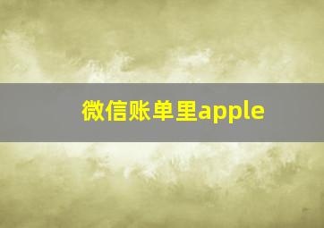 微信账单里apple