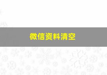 微信资料清空