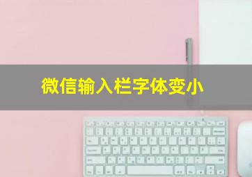 微信输入栏字体变小