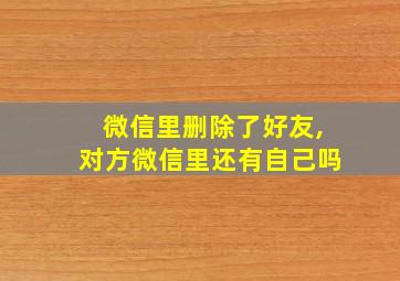 微信里删除了好友,对方微信里还有自己吗