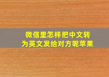 微信里怎样把中文转为英文发给对方呢苹果