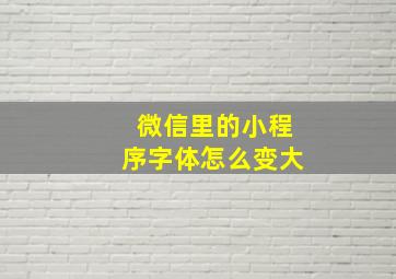 微信里的小程序字体怎么变大