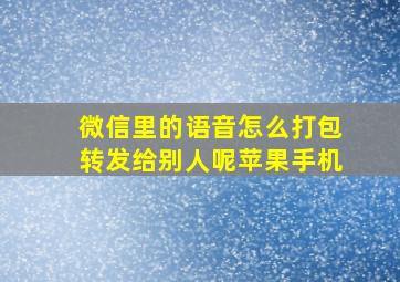 微信里的语音怎么打包转发给别人呢苹果手机