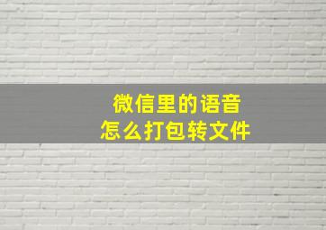 微信里的语音怎么打包转文件