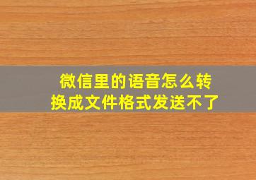 微信里的语音怎么转换成文件格式发送不了