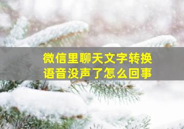 微信里聊天文字转换语音没声了怎么回事