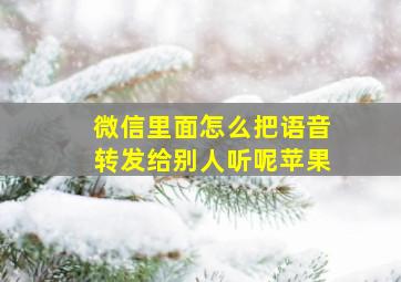 微信里面怎么把语音转发给别人听呢苹果