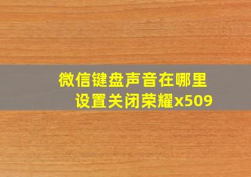 微信键盘声音在哪里设置关闭荣耀x509