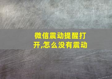 微信震动提醒打开,怎么没有震动