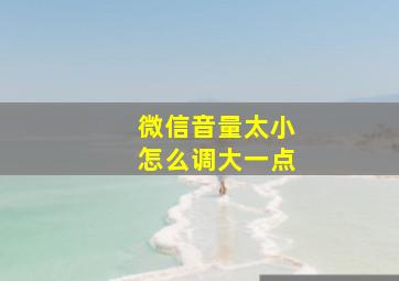 微信音量太小怎么调大一点