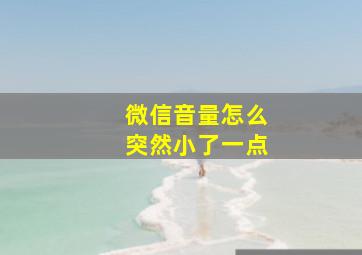 微信音量怎么突然小了一点