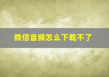 微信音频怎么下载不了