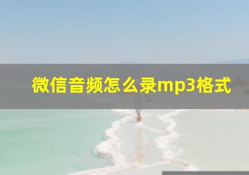 微信音频怎么录mp3格式