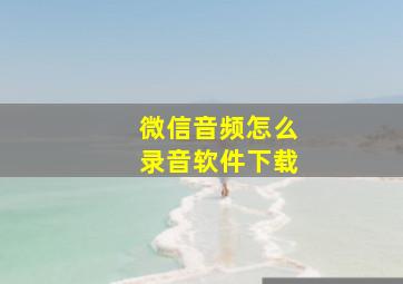 微信音频怎么录音软件下载