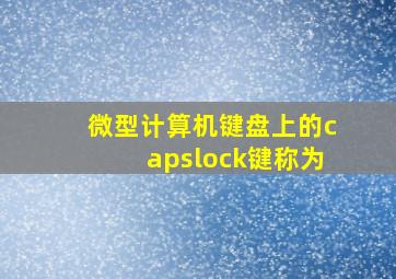 微型计算机键盘上的capslock键称为