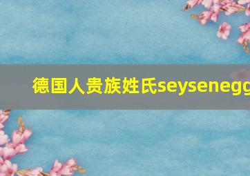 德国人贵族姓氏seysenegg