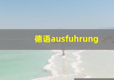 德语ausfuhrung