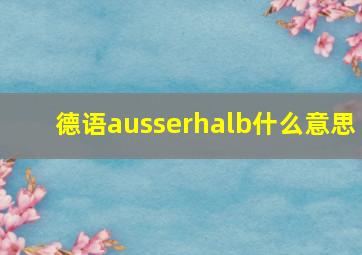 德语ausserhalb什么意思