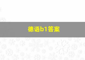 德语b1答案