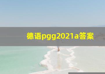 德语pgg2021a答案