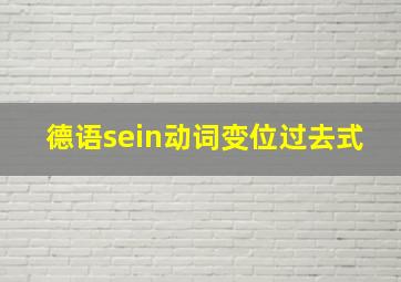 德语sein动词变位过去式