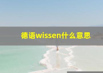 德语wissen什么意思