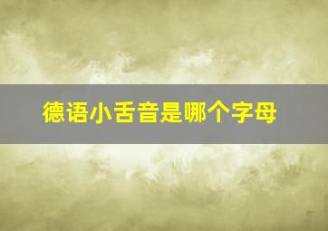 德语小舌音是哪个字母