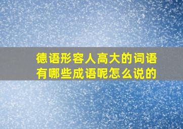 德语形容人高大的词语有哪些成语呢怎么说的