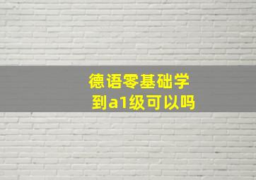 德语零基础学到a1级可以吗