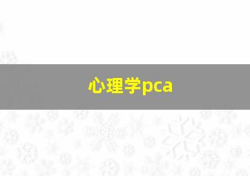 心理学pca