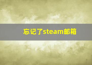 忘记了steam邮箱