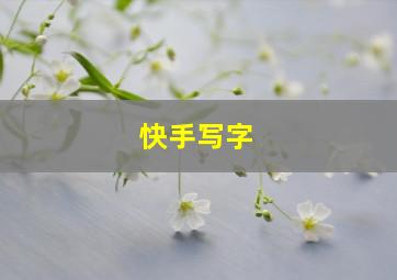 快手写字