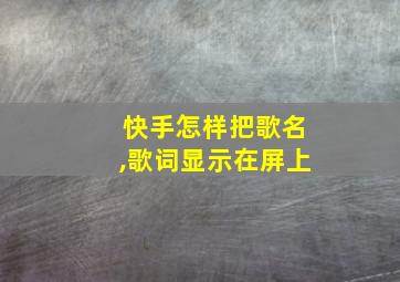 快手怎样把歌名,歌词显示在屏上