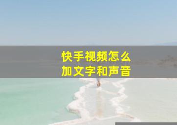 快手视频怎么加文字和声音