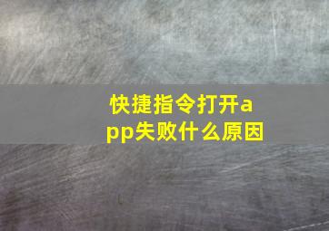 快捷指令打开app失败什么原因