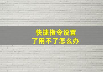 快捷指令设置了用不了怎么办