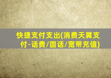 快捷支付支出(消费天翼支付-话费/固话/宽带充值)