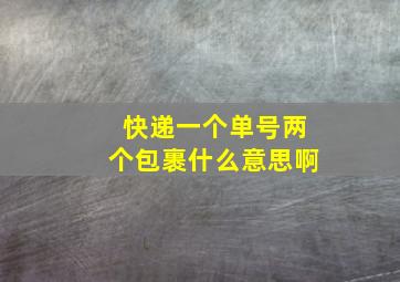 快递一个单号两个包裹什么意思啊