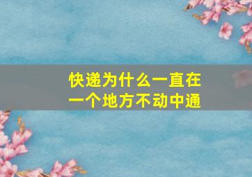 快递为什么一直在一个地方不动中通