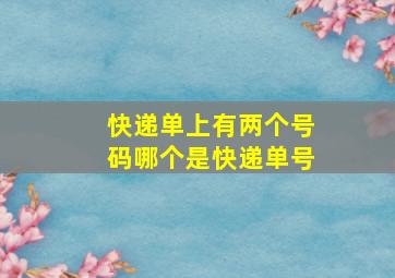 快递单上有两个号码哪个是快递单号