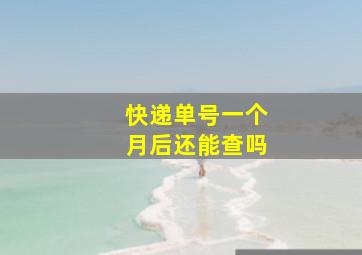 快递单号一个月后还能查吗