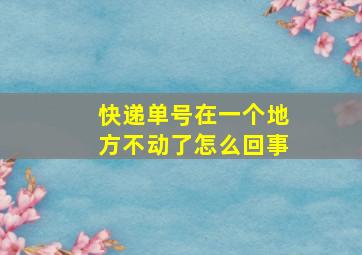 快递单号在一个地方不动了怎么回事