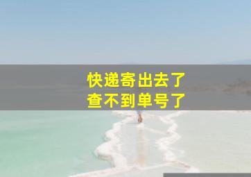 快递寄出去了查不到单号了