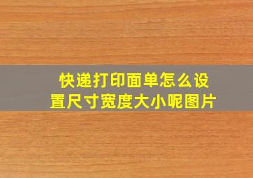 快递打印面单怎么设置尺寸宽度大小呢图片