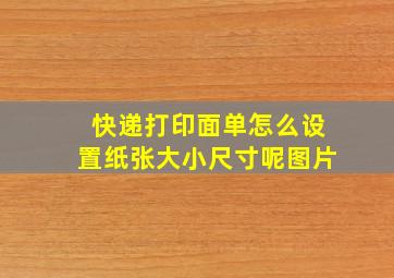 快递打印面单怎么设置纸张大小尺寸呢图片