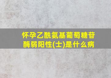 怀孕乙酰氨基葡萄糖苷酶弱阳性(士)是什么病