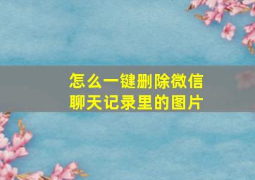 怎么一键删除微信聊天记录里的图片