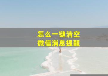 怎么一键清空微信消息提醒