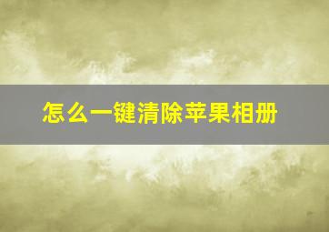 怎么一键清除苹果相册